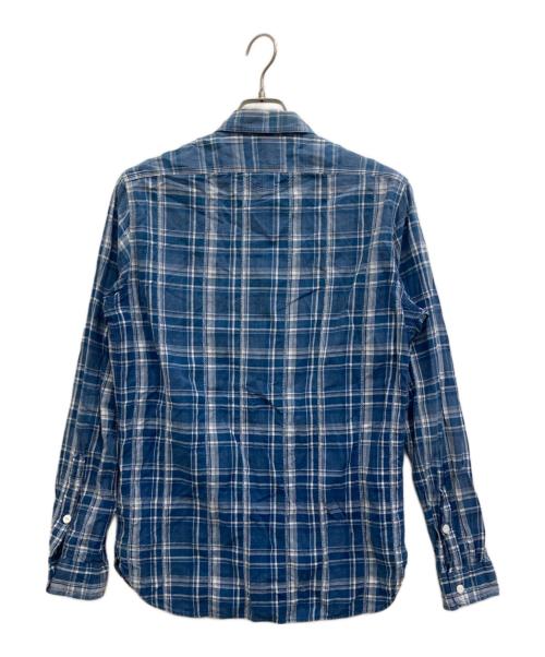 POLO RALPH LAUREN（ポロ・ラルフローレン）POLO RALPH LAUREN (ポロ・ラルフローレン) チェックポケット長袖シャツ ブルー サイズ:Sの古着・服飾アイテム