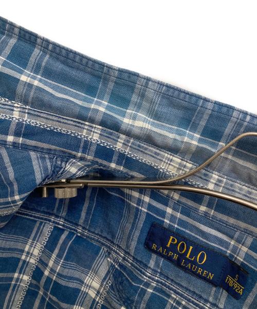 POLO RALPH LAUREN（ポロ・ラルフローレン）POLO RALPH LAUREN (ポロ・ラルフローレン) チェックポケット長袖シャツ ブルー サイズ:Sの古着・服飾アイテム