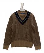 POLO RALPH LAURENポロ・ラルフローレン）の古着「カレッジVネックニット」｜ブラウン