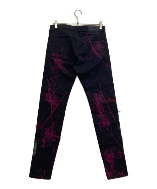 EDWIN（エドウィン）EDWIN (エドウィン) KIDILL (キディル) Patch Slim Tapered Pants ピンク×ブラック サイズ:SIZE W30の古着・服飾アイテム