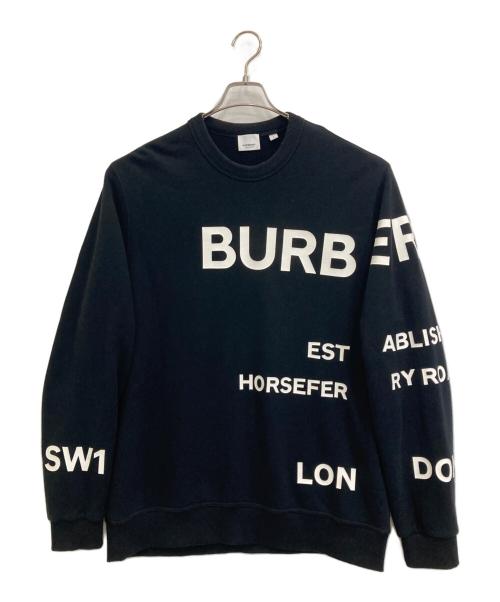 BURBERRY LONDON（バーバリーロンドン）BURBERRY LONDON (バーバリーロンドン) Horse Ferry Print Sweatshirt ブラック サイズ:Ｌの古着・服飾アイテム