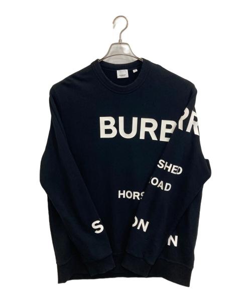 BURBERRY LONDON（バーバリーロンドン）BURBERRY LONDON (バーバリーロンドン) Horse Ferry Print Sweatshirt ブラック サイズ:Ｌの古着・服飾アイテム
