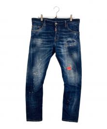 DSQUARED2（ディースクエアード）の古着「DARK NEON SPLASH WASH SEXY TWIST JEANS」｜インディゴ