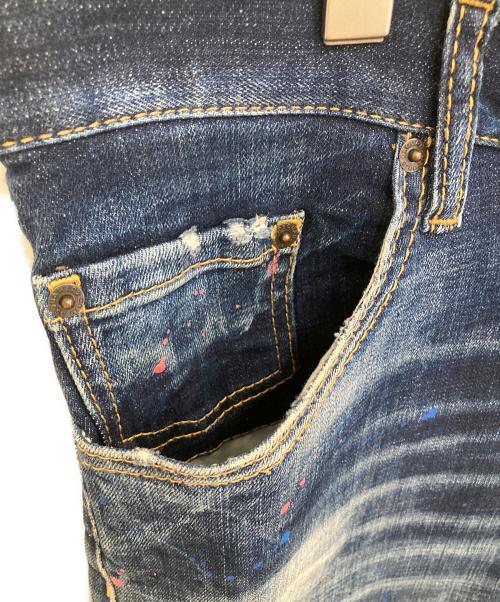 DSQUARED2（ディースクエアード）DSQUARED2 (ディースクエアード) DARK NEON SPLASH WASH SEXY TWIST JEANS インディゴ サイズ:50の古着・服飾アイテム