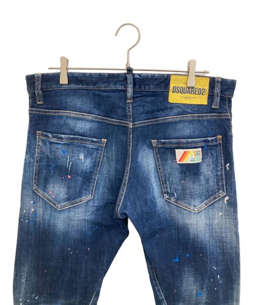 DSQUARED2（ディースクエアード）DSQUARED2 (ディースクエアード) DARK NEON SPLASH WASH SEXY TWIST JEANS インディゴ サイズ:50の古着・服飾アイテム