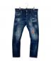DSQUARED2（ディースクエアード）の古着「DARK NEON SPLASH WASH SEXY TWIST JEANS」｜インディゴ