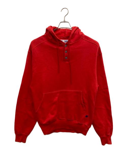 RUSSELL ATHLETIC（ラッセルアスレチック）RUSSELL ATHLETIC (ラッセルアスレチック) ヘンリーネックパーカー レッド サイズ:Mの古着・服飾アイテム
