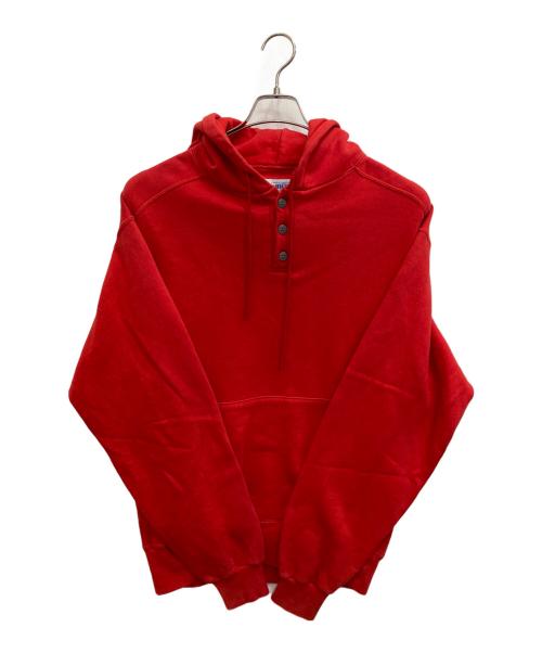 RUSSELL ATHLETIC（ラッセルアスレチック）RUSSELL ATHLETIC (ラッセルアスレチック) ヘンリーネックパーカー レッド サイズ:Mの古着・服飾アイテム