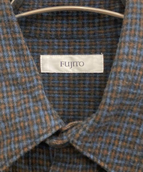 FUJITO（フジト）FUJITO (フジト) チェックシャツ ブラウンの古着・服飾アイテム