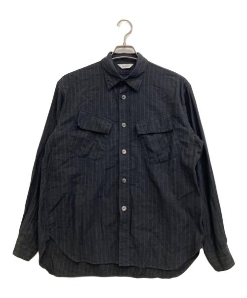 FUJITO（フジト）FUJITO (フジト) ストライプシャツ グレーの古着・服飾アイテム