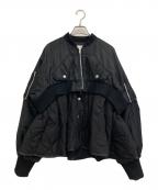 OMMOオーエムエムオー）の古着「PEPLUM QUILTING MA-1」｜ブラック