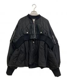 OMMO（オーエムエムオー）の古着「PEPLUM QUILTING MA-1」｜ブラック