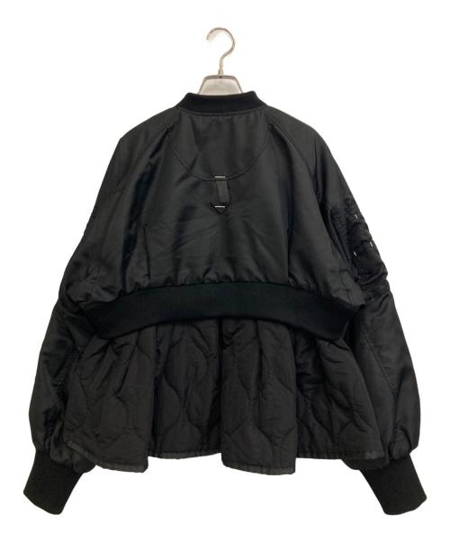 OMMO（オーエムエムオー）OMMO (オーエムエムオー) PEPLUM QUILTING MA-1 ブラック サイズ:36の古着・服飾アイテム
