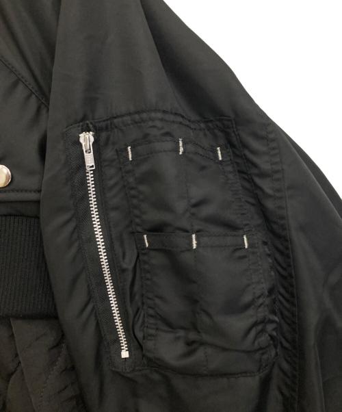 OMMO（オーエムエムオー）OMMO (オーエムエムオー) PEPLUM QUILTING MA-1 ブラック サイズ:36の古着・服飾アイテム