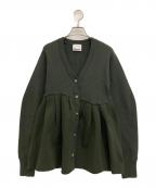 OMMOオーエムエムオー）の古着「TUCK FLARE KNIT CD」｜オリーブ
