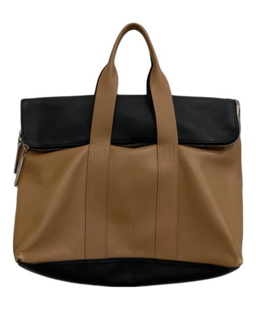3.1 phillip lim（スリーワンフィリップリム）3.1 phillip lim (スリーワンフィリップリム) バイカラーレザーバッグ ブラック×ブラウンの古着・服飾アイテム