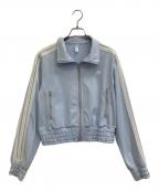 adidasアディダス）の古着「スウェットフルジップ W SMOCKED TRACKTOP AP」｜スカイブルー