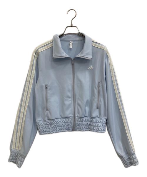 adidas（アディダス）adidas (アディダス) スウェットフルジップ W SMOCKED TRACKTOP AP スカイブルー サイズ:Ｌの古着・服飾アイテム