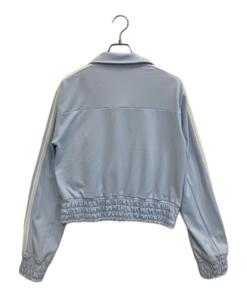 adidas（アディダス）adidas (アディダス) スウェットフルジップ W SMOCKED TRACKTOP AP スカイブルー サイズ:Ｌの古着・服飾アイテム