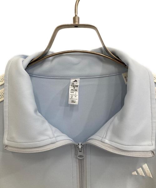 adidas（アディダス）adidas (アディダス) スウェットフルジップ W SMOCKED TRACKTOP AP スカイブルー サイズ:Ｌの古着・服飾アイテム