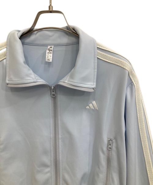 adidas（アディダス）adidas (アディダス) スウェットフルジップ W SMOCKED TRACKTOP AP スカイブルー サイズ:Ｌの古着・服飾アイテム