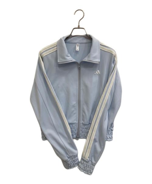 adidas（アディダス）adidas (アディダス) スウェットフルジップ W SMOCKED TRACKTOP AP スカイブルー サイズ:Ｌの古着・服飾アイテム