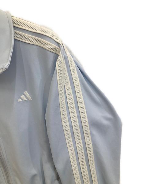 adidas（アディダス）adidas (アディダス) スウェットフルジップ W SMOCKED TRACKTOP AP スカイブルー サイズ:Ｌの古着・服飾アイテム
