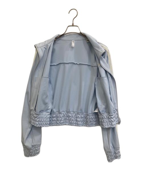 adidas（アディダス）adidas (アディダス) スウェットフルジップ W SMOCKED TRACKTOP AP スカイブルー サイズ:Ｌの古着・服飾アイテム