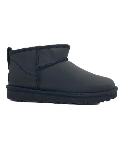UGG（アグ）UGG (アグ) Classic Ultra Mini LTHR/ムートンブーツ ブラック サイズ:23の古着・服飾アイテム