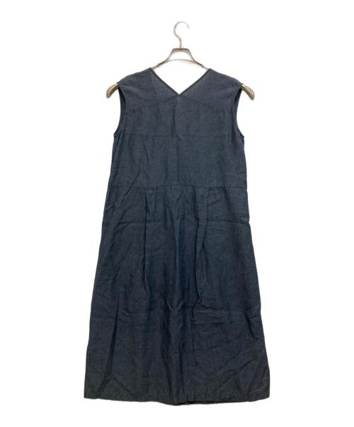 evam eva（エヴァムエヴァ）evam eva (エヴァムエヴァ) linen sleeveless one-piece ネイビー サイズ:Mの古着・服飾アイテム