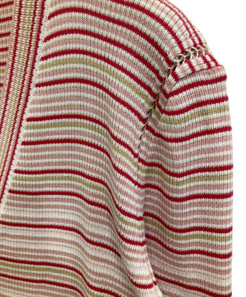 missoni（ミッソーニ）MISSONI (ミッソーニ) Cardigan in striped viscose and cotton ピンク サイズ:46の古着・服飾アイテム