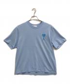 amiアミ）の古着「ハートロゴ刺繍Tシャツ」｜スカイブルー