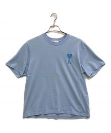 ami（アミ）の古着「ハートロゴ刺繍Tシャツ」｜スカイブルー