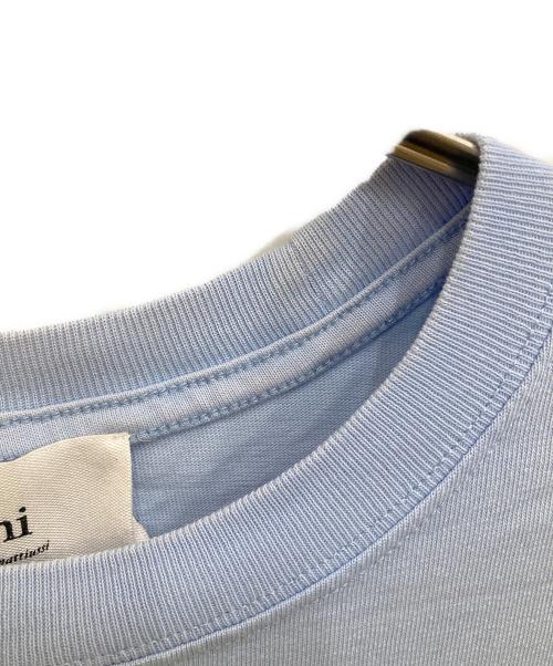 ami（アミ）ami (アミ) ハートロゴ刺繍Tシャツ スカイブルー サイズ:Sの古着・服飾アイテム