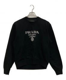 PRADA（プラダ）の古着「ロゴジャガードスウェット」｜ブラック