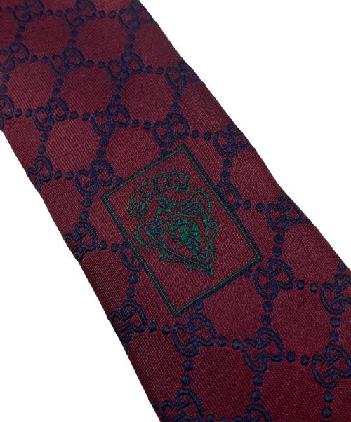 GUCCI（グッチ）GUCCI (グッチ) シルクネクタイ ボルドー サイズ:-の古着・服飾アイテム