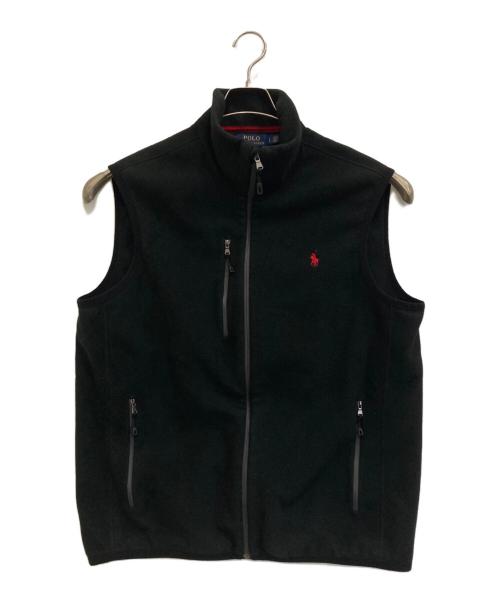 POLO RALPH LAUREN（ポロ・ラルフローレン）POLO RALPH LAUREN (ポロ・ラルフローレン) ポニー刺繍フリースベスト ブラック サイズ:Lの古着・服飾アイテム