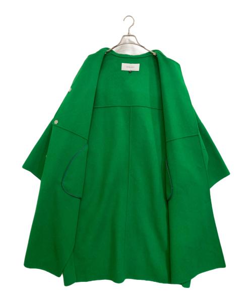 LE CIEL BLEU（ルシェルブルー）LE CIEL BLEU (ルシェルブルー) Hooded Over Coat グリーン サイズ:36の古着・服飾アイテム