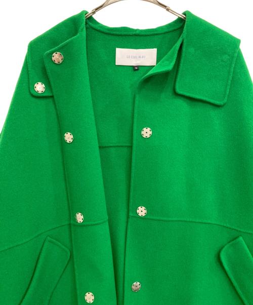 LE CIEL BLEU（ルシェルブルー）LE CIEL BLEU (ルシェルブルー) Hooded Over Coat グリーン サイズ:36の古着・服飾アイテム