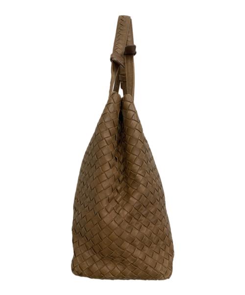 BOTTEGA VENETA（ボッテガベネタ）BOTTEGA VENETA (ボッテガベネタ) イントレチャート ガルダバッグ ブラウンの古着・服飾アイテム