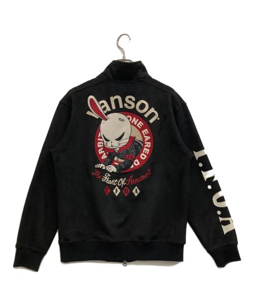VANSON（バンソン）VANSON (バンソン) デスラビット刺繍 起毛プレーティング ジャージ ブラック サイズ:-の古着・服飾アイテム