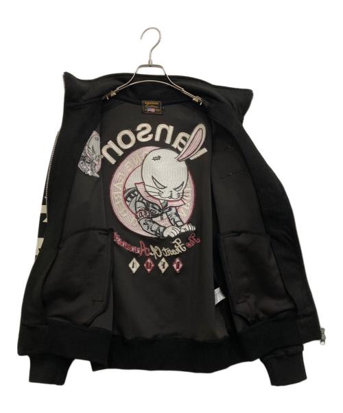 VANSON（バンソン）VANSON (バンソン) デスラビット刺繍 起毛プレーティング ジャージ ブラック サイズ:-の古着・服飾アイテム