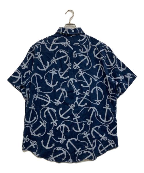 RALPH LAUREN（ラルフローレン）RALPH LAUREN (ラルフローレン) アンカーデザインリネンシャツ ネイビー サイズ:XLの古着・服飾アイテム