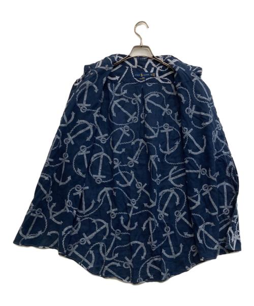 RALPH LAUREN（ラルフローレン）RALPH LAUREN (ラルフローレン) アンカーデザインリネンシャツ ネイビー サイズ:XLの古着・服飾アイテム