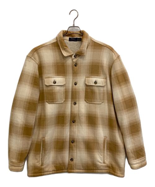 POLO RALPH LAUREN（ポロ・ラルフローレン）POLO RALPH LAUREN (ポロ・ラルフローレン) 裏ボアシャツジャケット ベージュ サイズ:XXLの古着・服飾アイテム