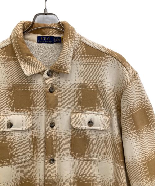 POLO RALPH LAUREN（ポロ・ラルフローレン）POLO RALPH LAUREN (ポロ・ラルフローレン) 裏ボアシャツジャケット ベージュ サイズ:XXLの古着・服飾アイテム