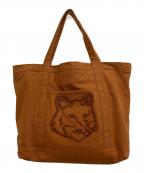 maison kitsuneメゾンキツネ）の古着「FOX HEAD LARGE TOTE」｜ブラウン