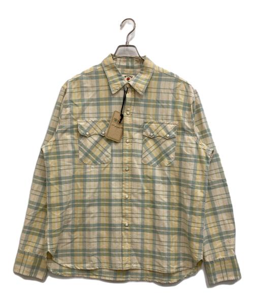 WYTHE（ワイス）WYTHE (ワイス) Oxford Cloth Pearlsnap Shirt イエロー サイズ:Lの古着・服飾アイテム