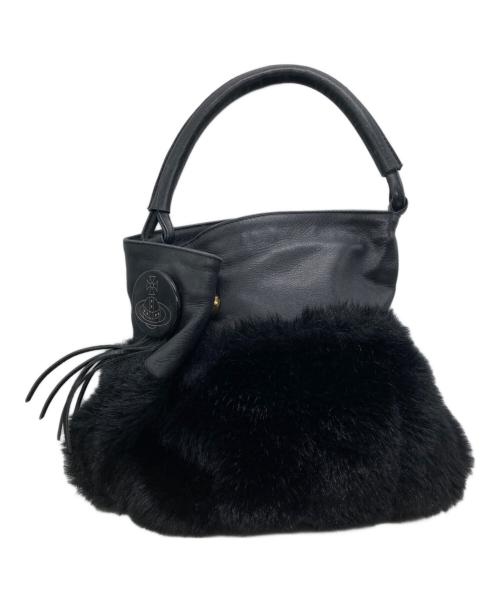 Vivienne Westwood（ヴィヴィアンウエストウッド）Vivienne Westwood (ヴィヴィアンウエストウッド) レザー×ファーワンショルダーバッグ ブラックの古着・服飾アイテム