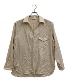 ULTERIOR（アルテリア）の古着「SILKY SOFT TWILL SKIPPER SHIRT」｜ベージュ